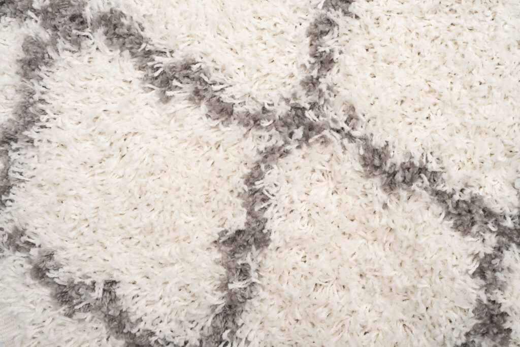 Alfombra Boho con Borlas Crema Trellis Shaggy