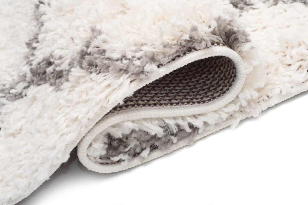 Alfombra Boho con Borlas Crema Trellis Shaggy