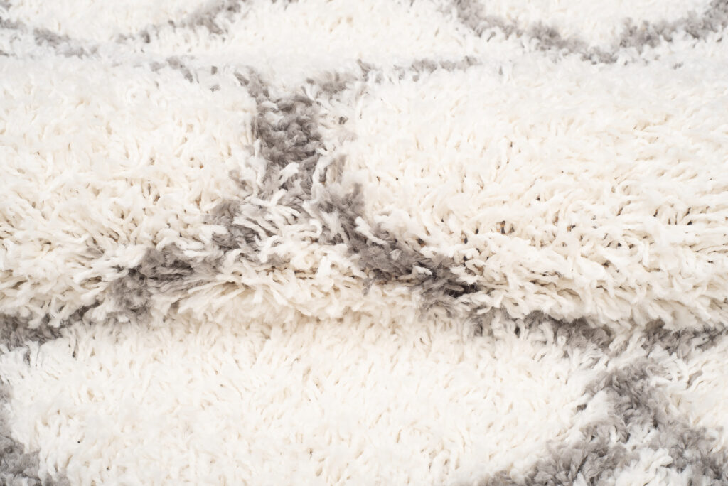 Alfombra Boho con Borlas Crema Trellis Shaggy