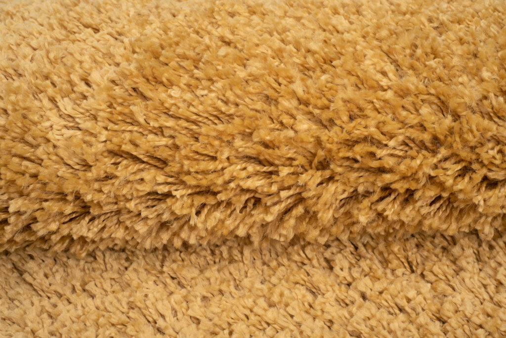 Alfombra Boho con Borlas Mostaza Shaggy