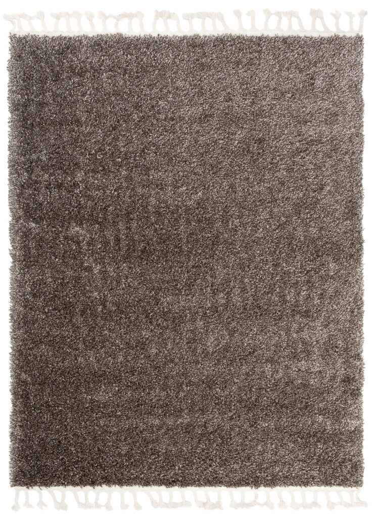 Alfombra Boho con Borlas Gris Pardo Shaggy