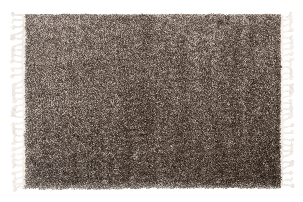 Alfombra Boho con Borlas Gris Pardo Shaggy