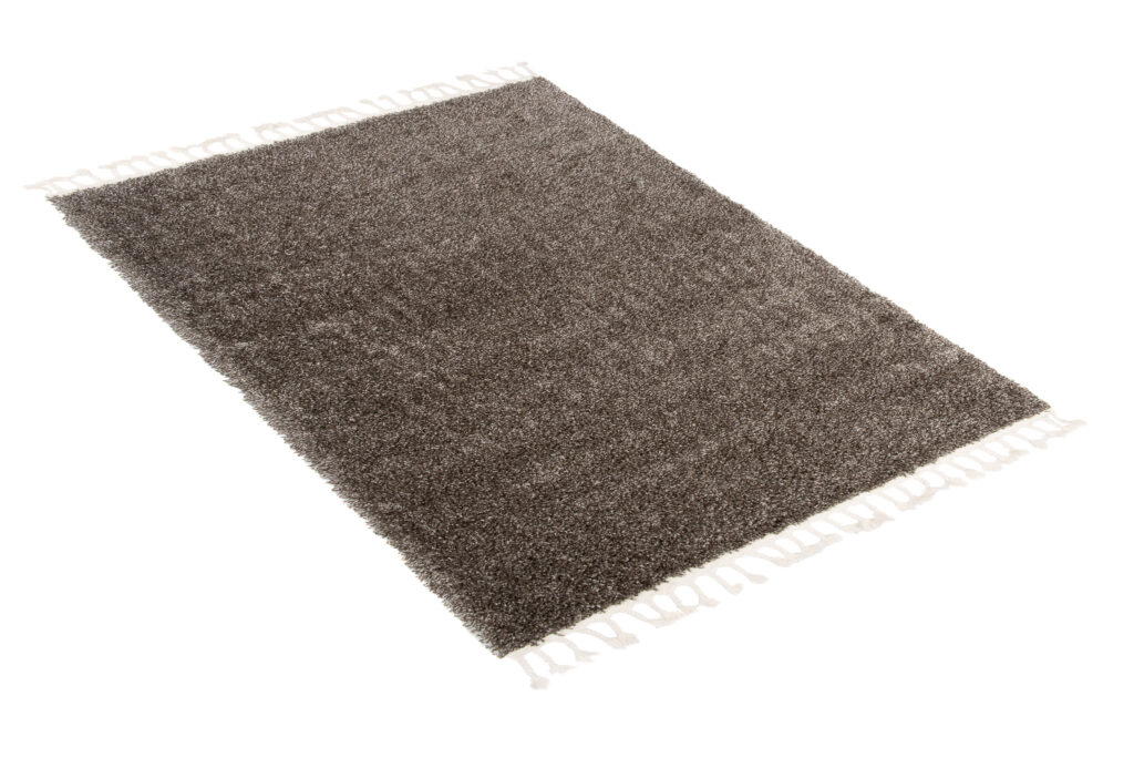 Alfombra Boho con Borlas Gris Pardo Shaggy