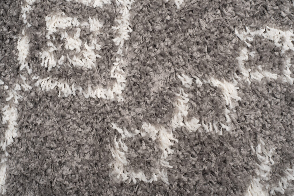 Alfombra Boho con Borlas Gris Geométrico Shaggy