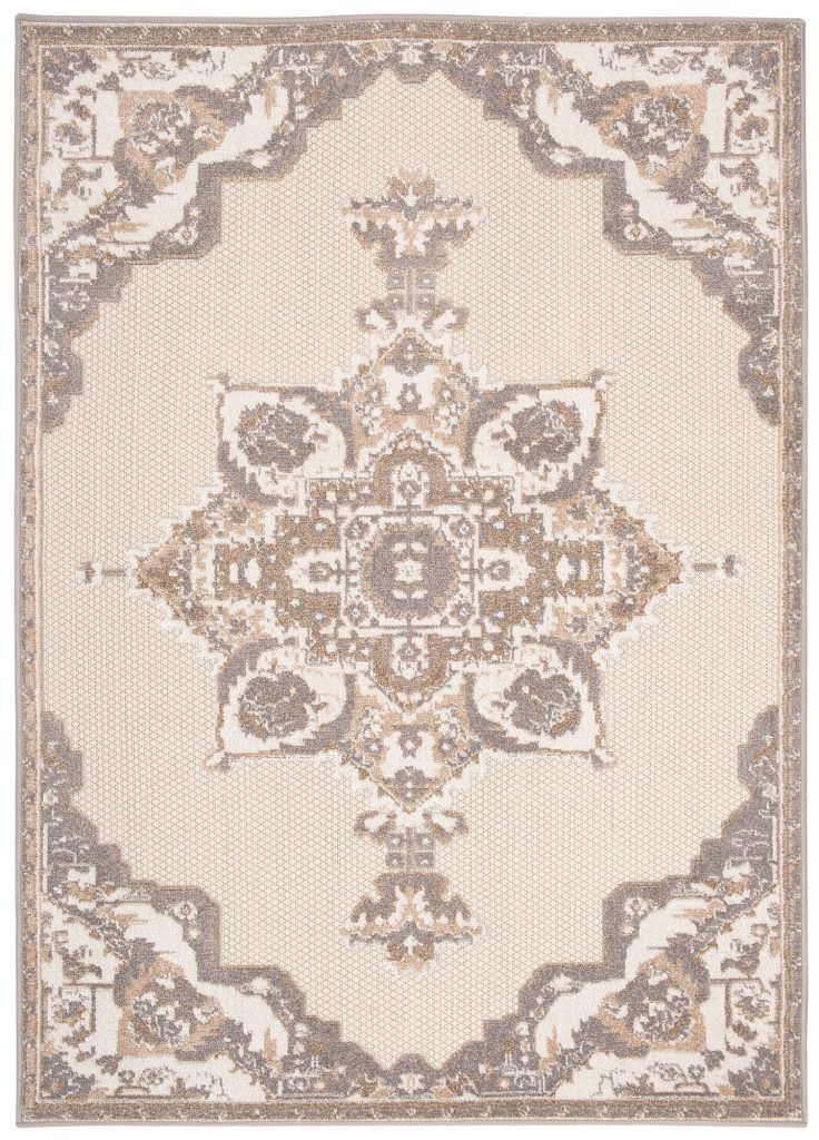 Alfombra Exterior Patio Crema Beige Vintage