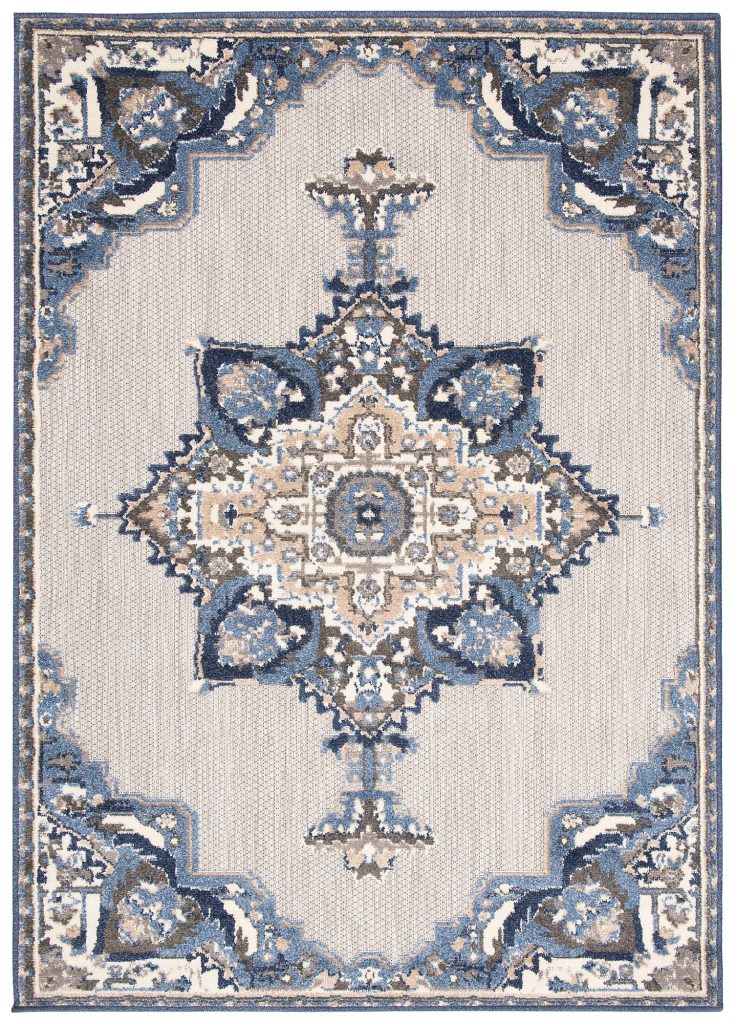 Alfombra Exterior Patio Gris Azul Vintage