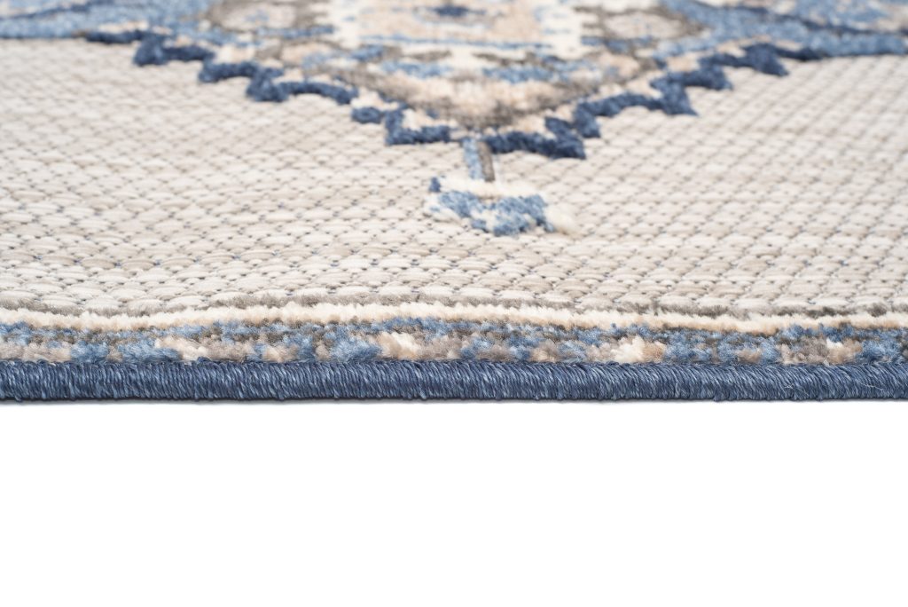 Alfombra Exterior Patio Gris Azul Vintage