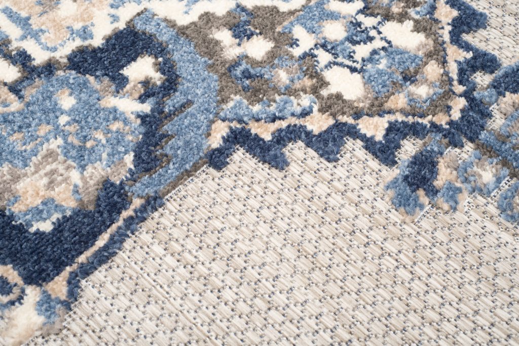Alfombra Exterior Patio Gris Azul Vintage