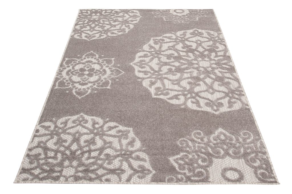 Alfombra Exterior Patio Gris Ornamental