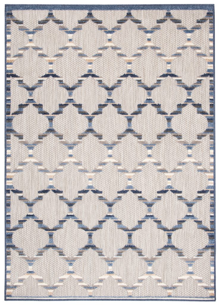 Alfombra Exterior Patio Gris Azul Trellis