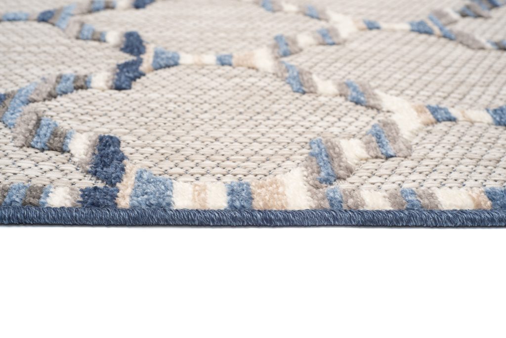 Alfombra Exterior Patio Gris Azul Trellis