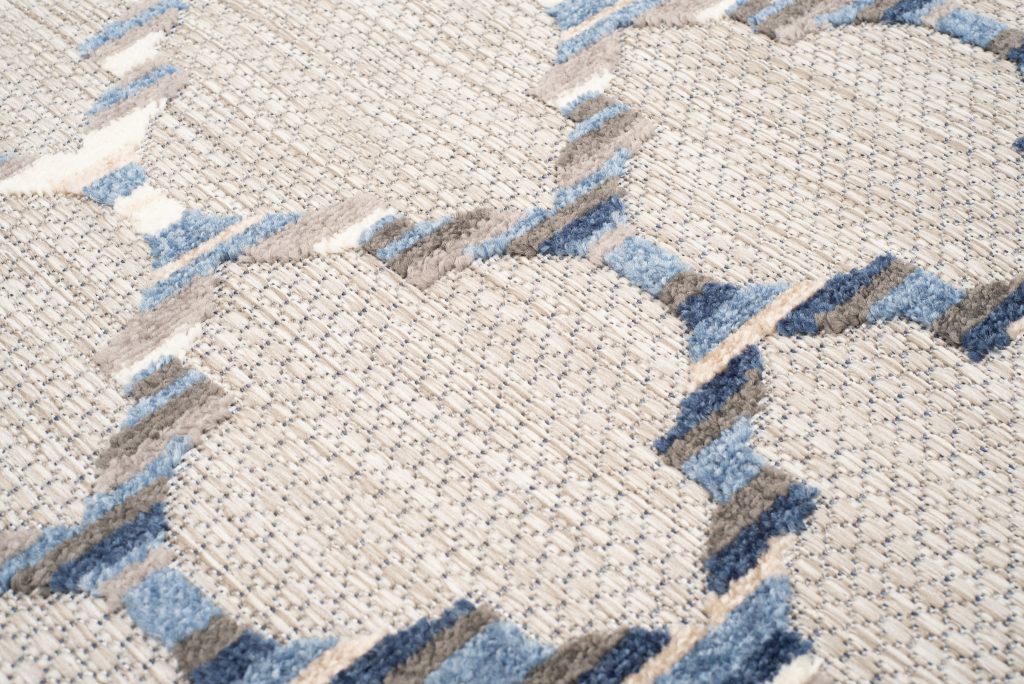 Alfombra Exterior Patio Gris Azul Trellis