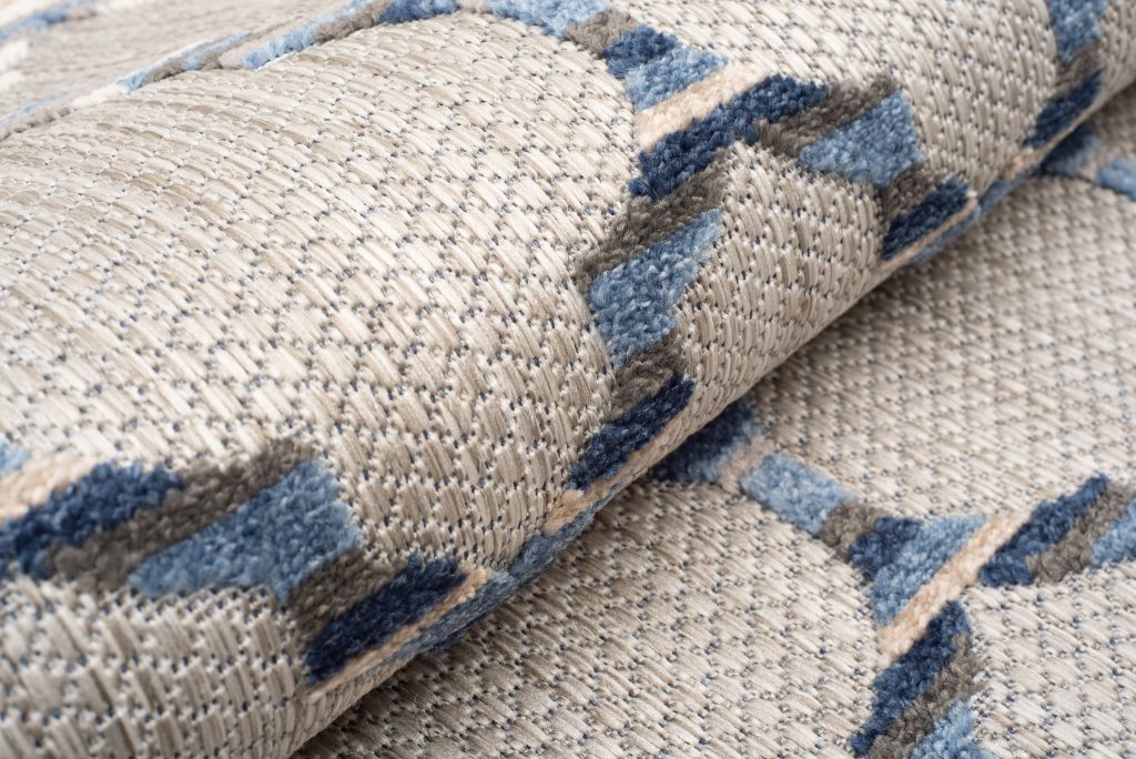 Alfombra Exterior Patio Gris Azul Trellis
