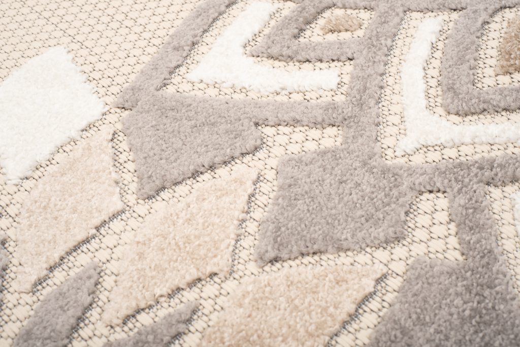 Alfombra Exterior Patio Crema Gris Floral
