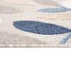 Alfombra Exterior Patio Gris Azul Hojas