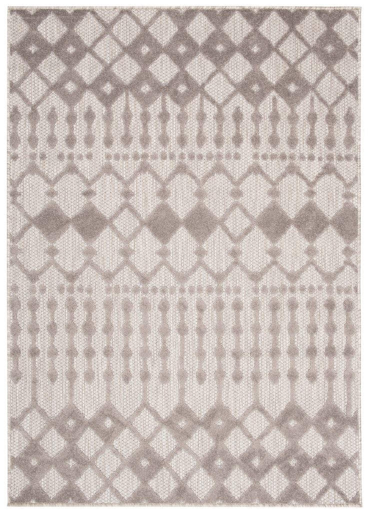 Alfombra Exterior Patio Gris Beige Étnico