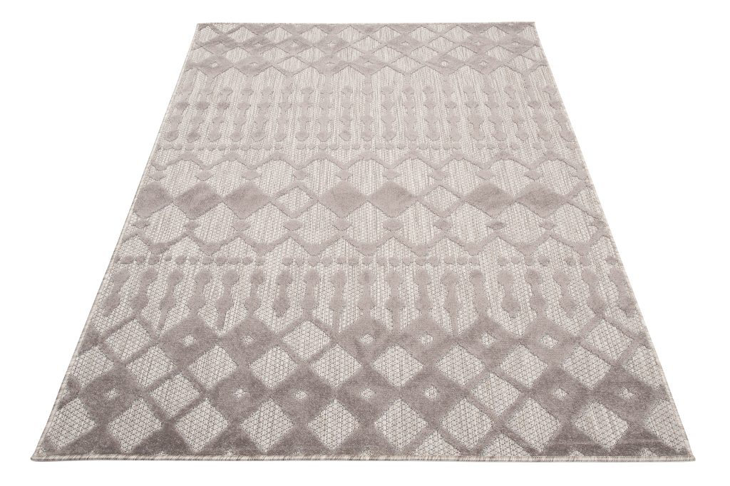 Alfombra Exterior Patio Gris Beige Étnico