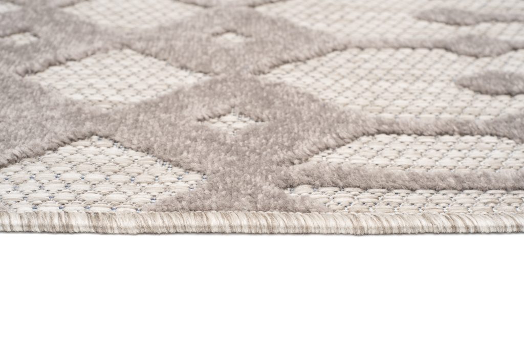 Alfombra Exterior Patio Gris Beige Étnico