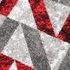 Alfombra Maya Gris Rojo Abstracto Zigzag