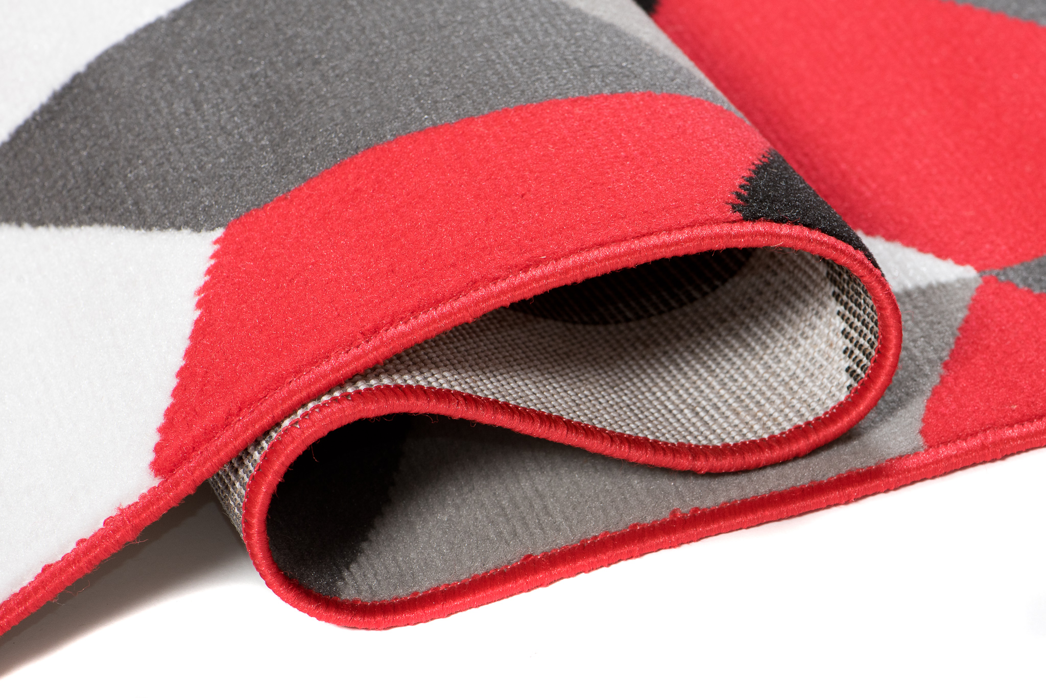 Alfombra Maya Gris Rojo Cubos