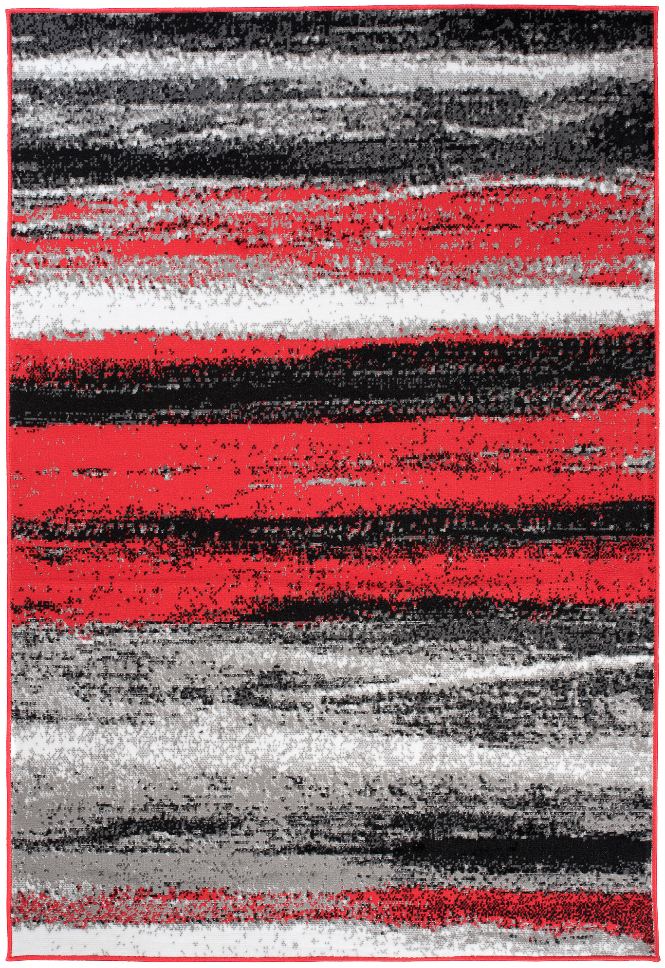 Alfombra Maya Gris Rojo Rayas