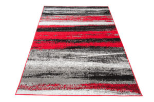 Alfombra Maya Gris Rojo Rayas
