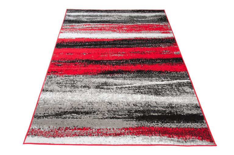 Alfombra Maya Gris Rojo Rayas