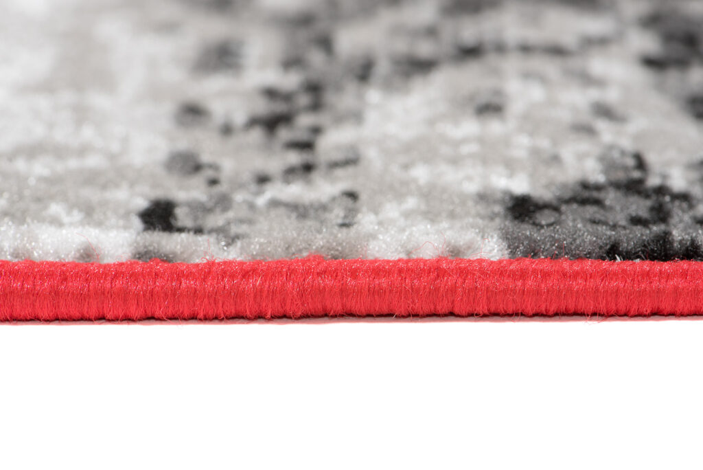 Alfombra Maya Gris Rojo Rayas