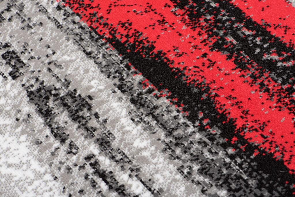 Alfombra Maya Gris Rojo Rayas