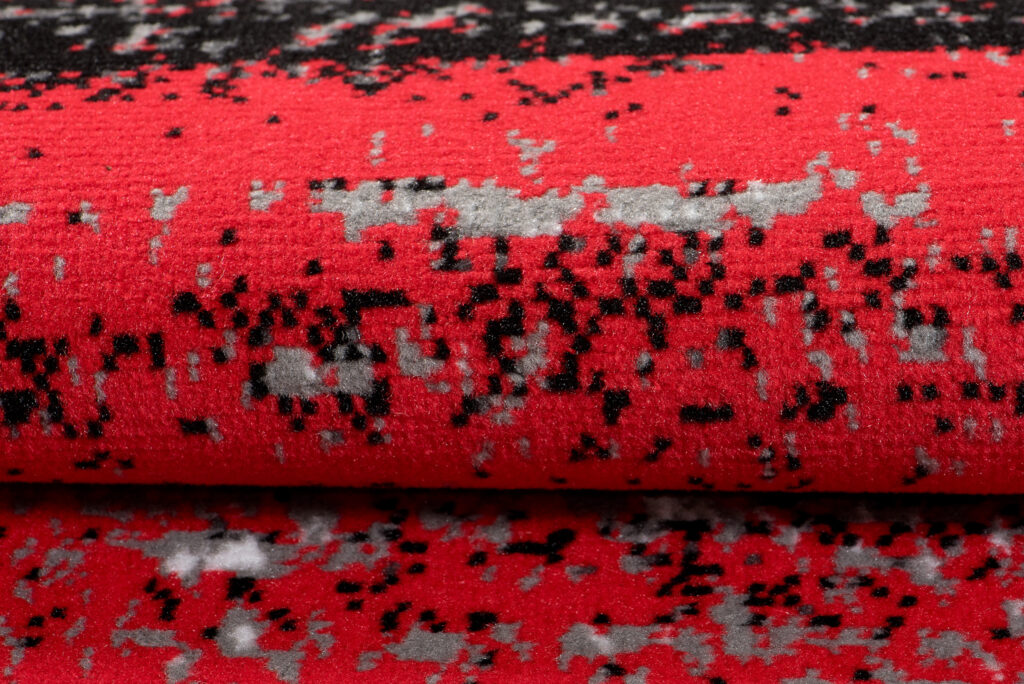 Alfombra Maya Gris Rojo Rayas