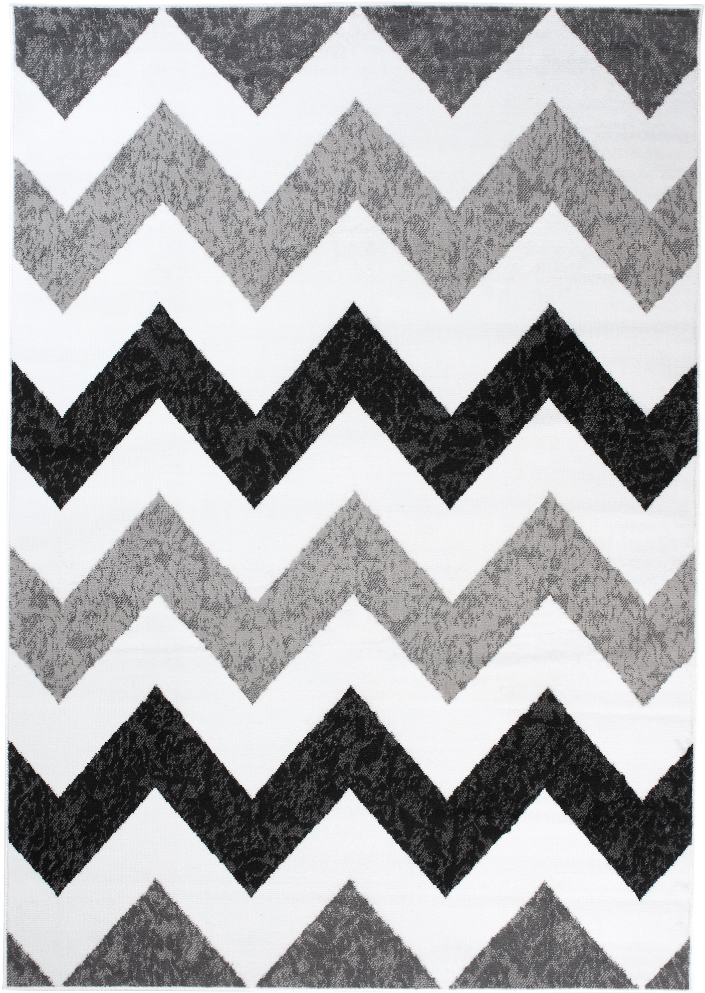Alfombra Maya Gris Negro Geométrico Zigzag