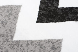 Alfombra Maya Gris Negro Geométrico Zigzag