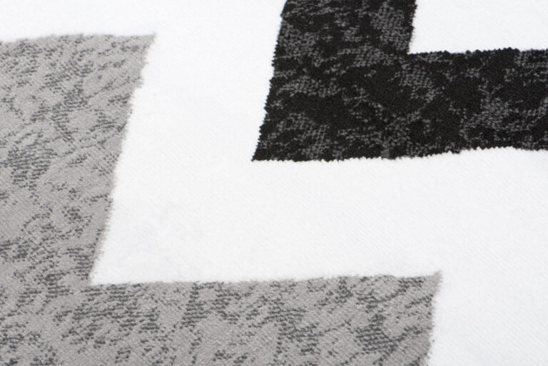 Alfombra Maya Gris Negro Geométrico Zigzag