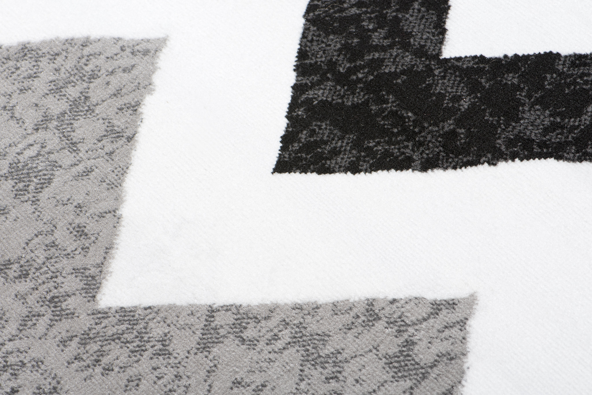 Alfombra Maya Gris Negro Geométrico Zigzag