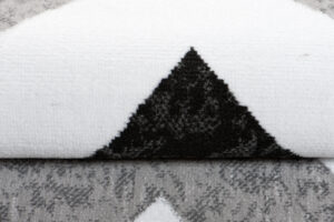 Alfombra Maya Gris Negro Geométrico Zigzag