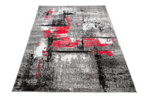 Alfombra Maya Gris Rojo Moteado