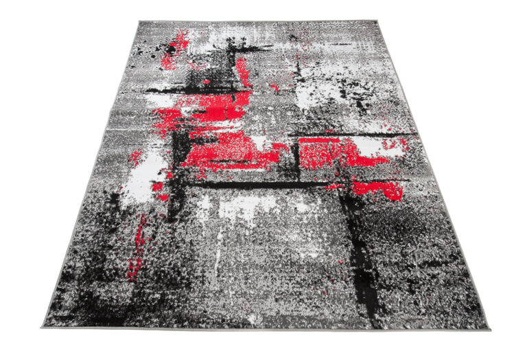 Alfombra Maya Gris Rojo Moteado