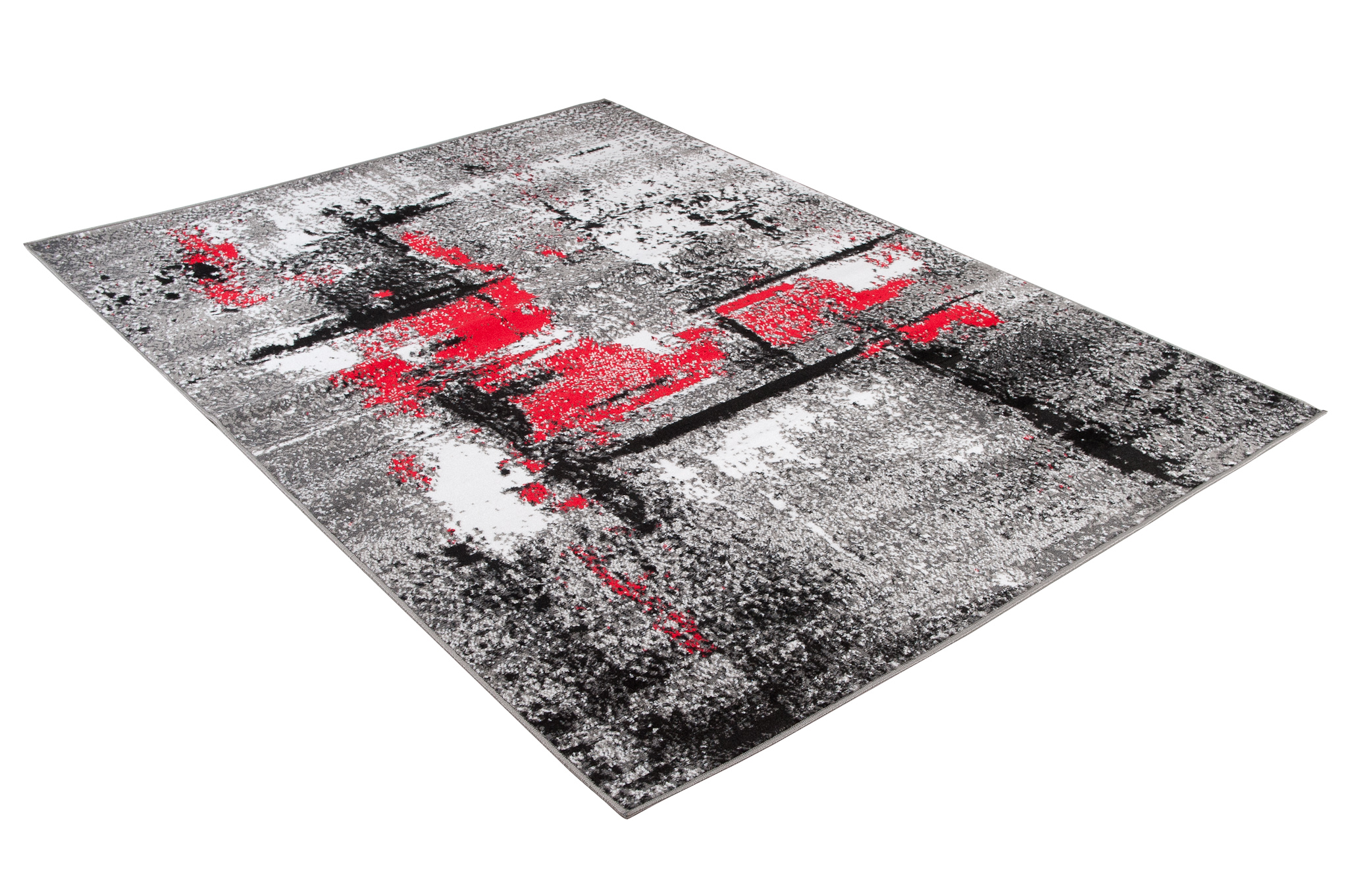 Alfombra Maya Gris Rojo Moteado