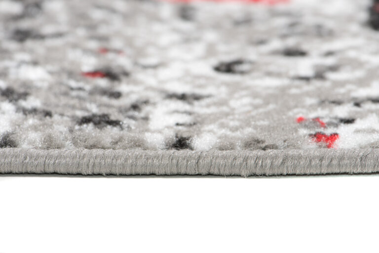 Alfombra Maya Gris Rojo Moteado