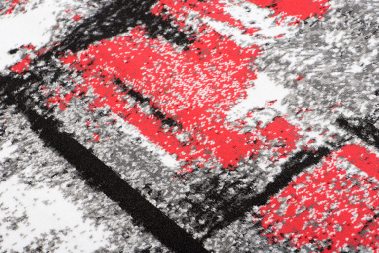 Alfombra Maya Gris Rojo Moteado