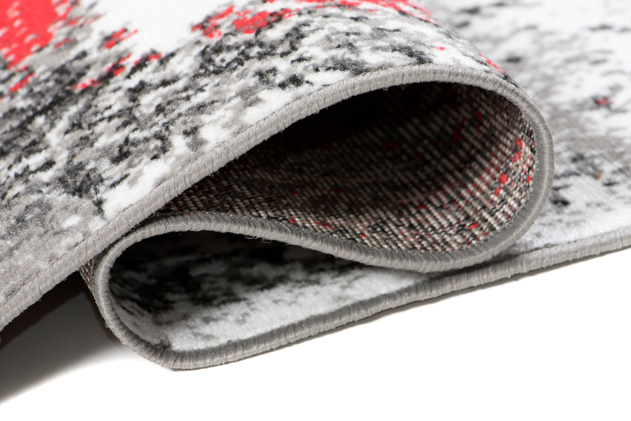 Alfombra Maya Gris Rojo Moteado