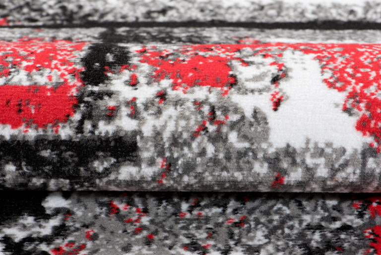 Alfombra Maya Gris Rojo Moteado