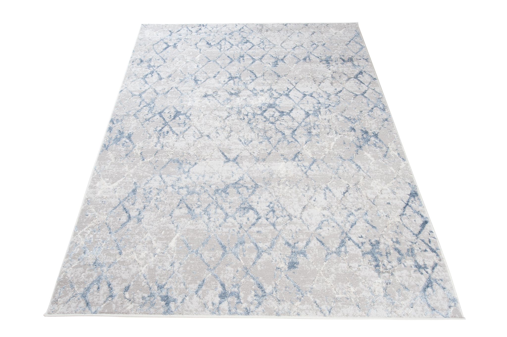 Alfombra Sky Azul Geométrico Diamantes