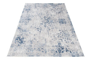 Alfombra Sky Azul Gris Borde Ornamental