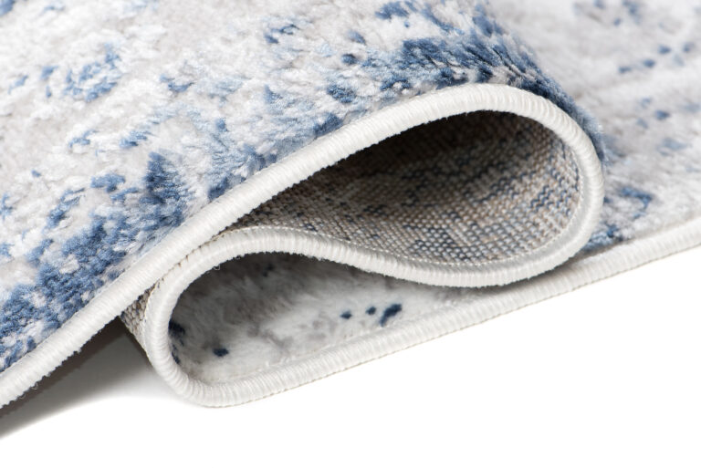 Alfombra Sky Azul Gris Borde Ornamental