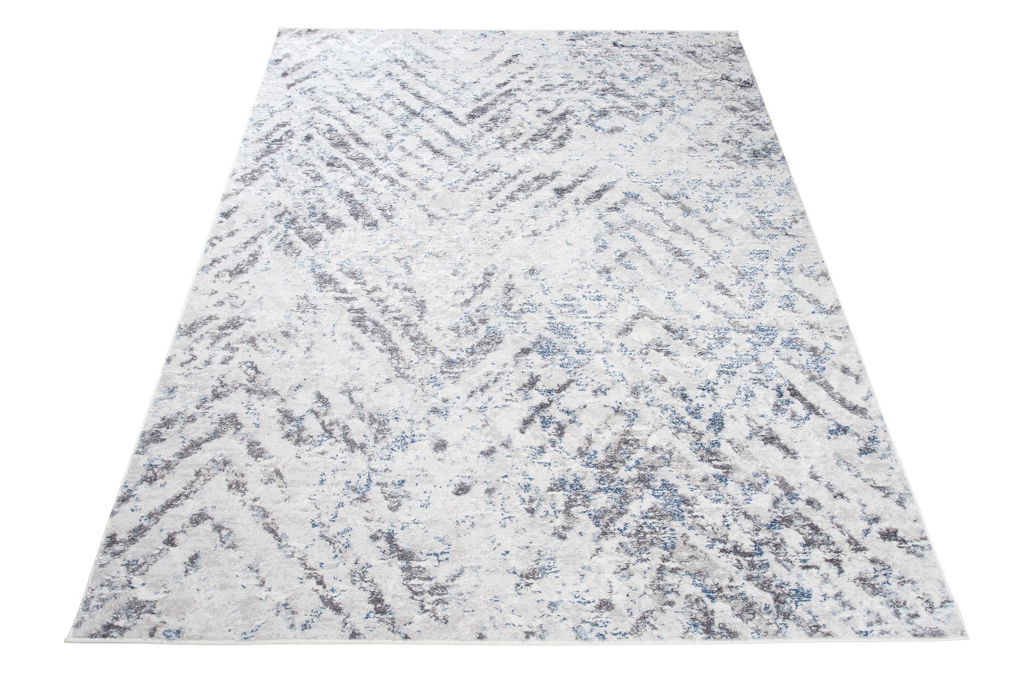 Alfombra Sky Gris Azul Moderna ZigZag
