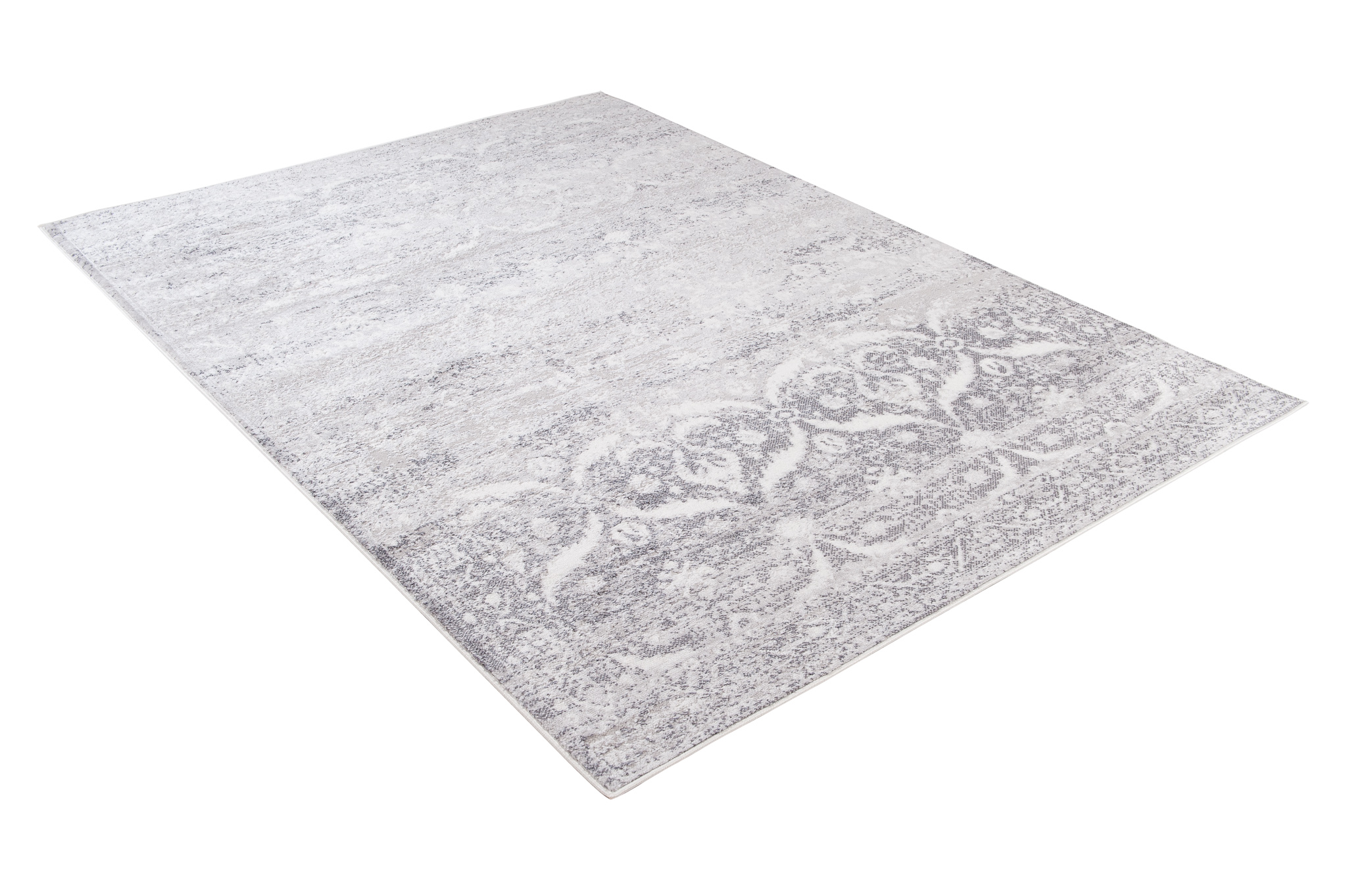 Alfombra Sky Gris Vintage Floral Moteado