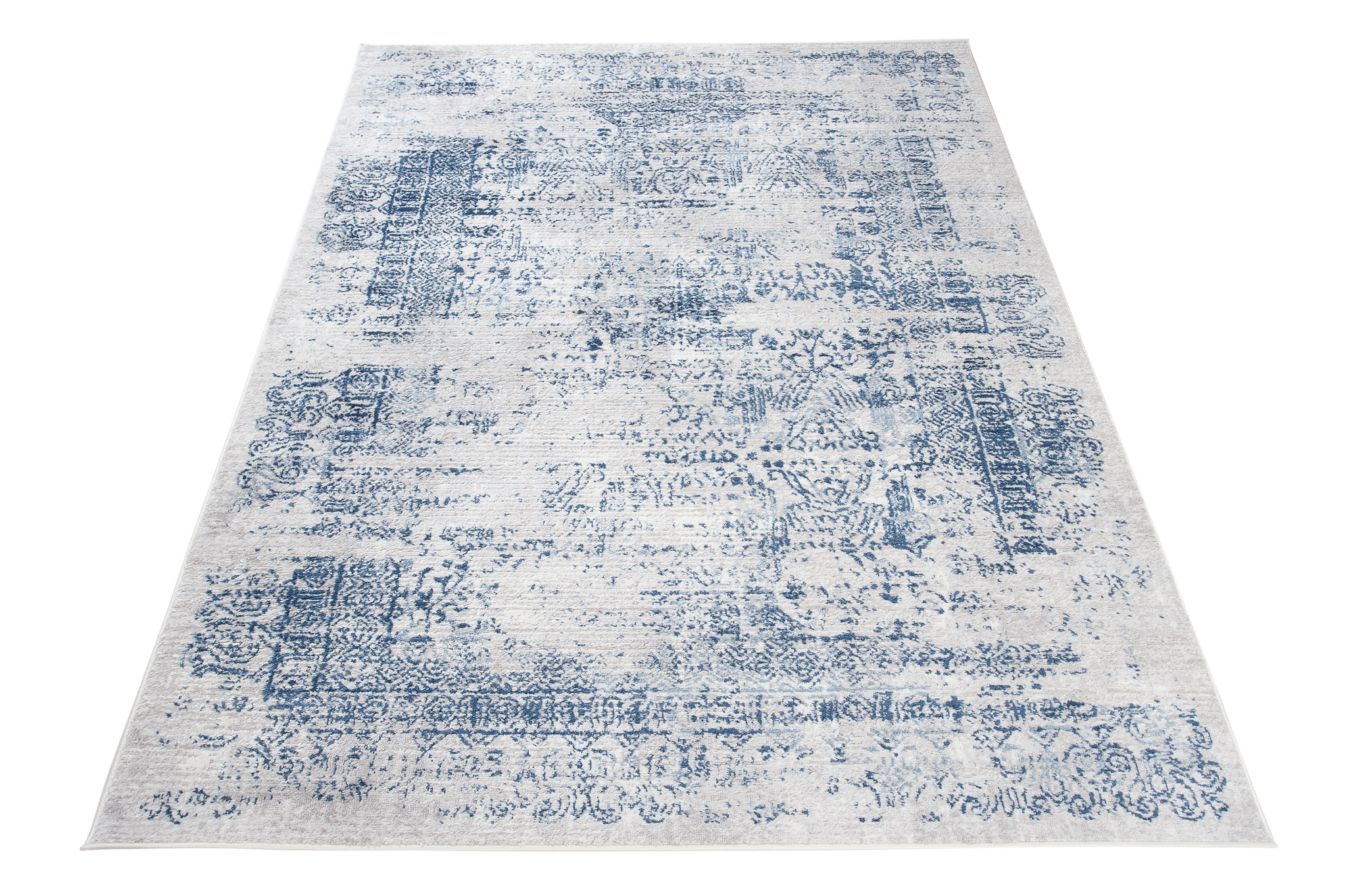 Alfombra Sky Azul Crema Moteado Vintage