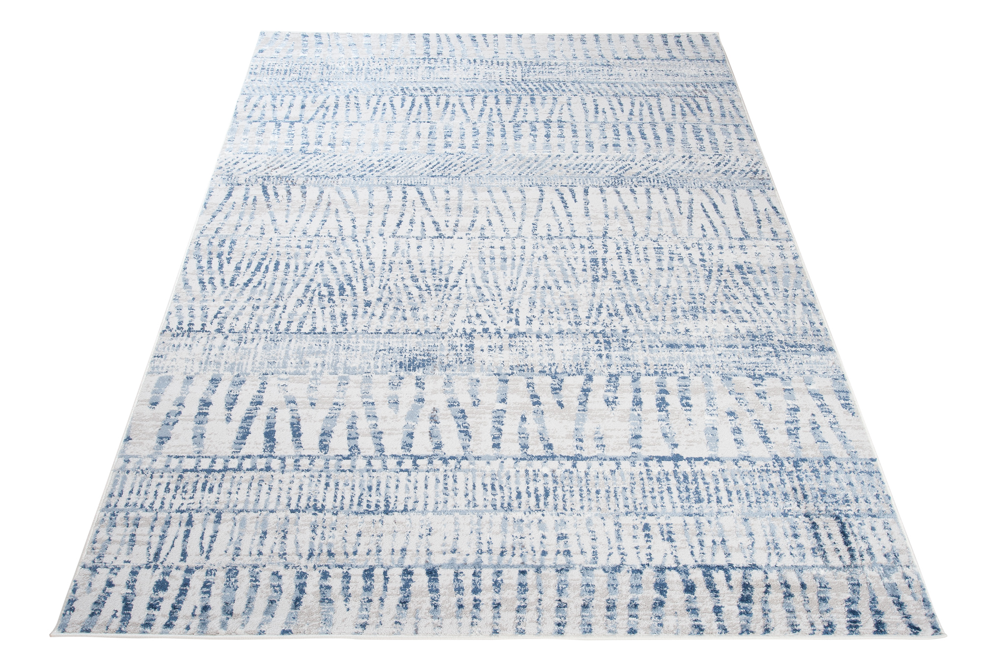 Alfombra Sky Azul Crema Étnico Rayas