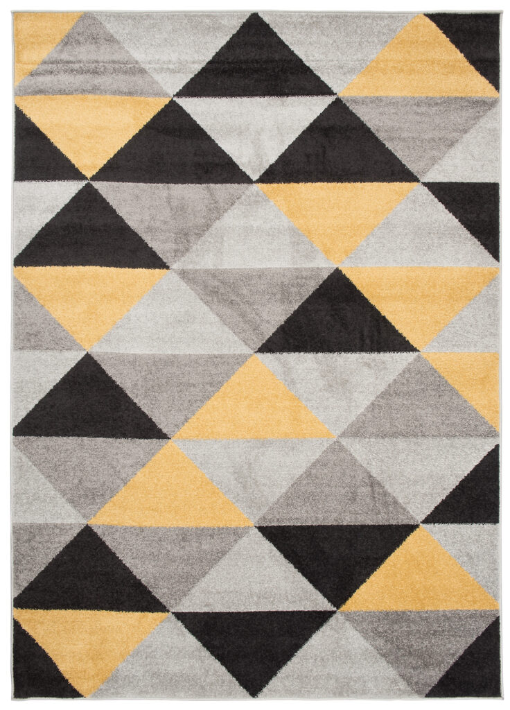 Alfombra Lazur Gris Naranja Geométrico Triángulos